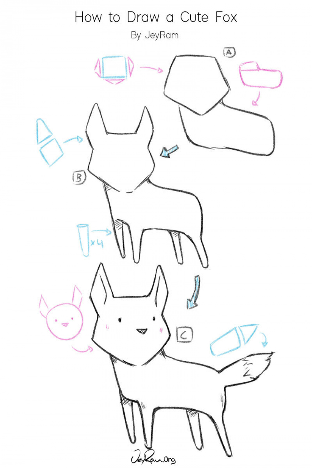 How to Draw a Cute Fox - Easy Step by Step Tutorial for Beginners