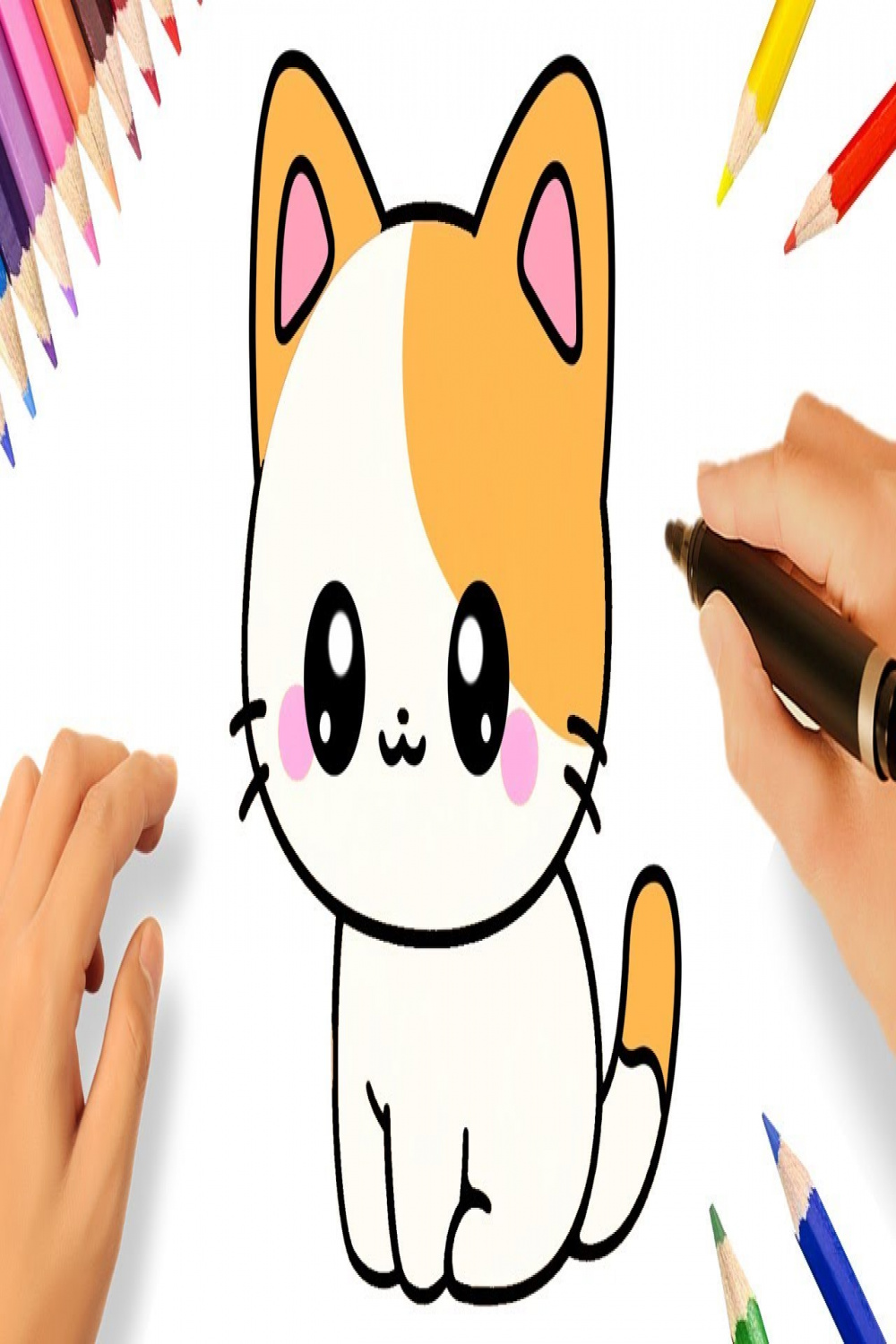 HOW TO DRAW A CUTE KAWAII CAT EASY STEP BY STEP 😻🐈