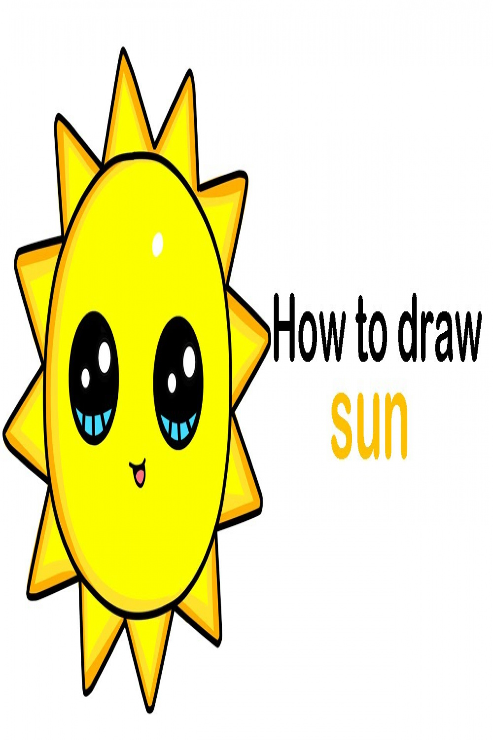 How to draw a cute sun easy step by step for beginners