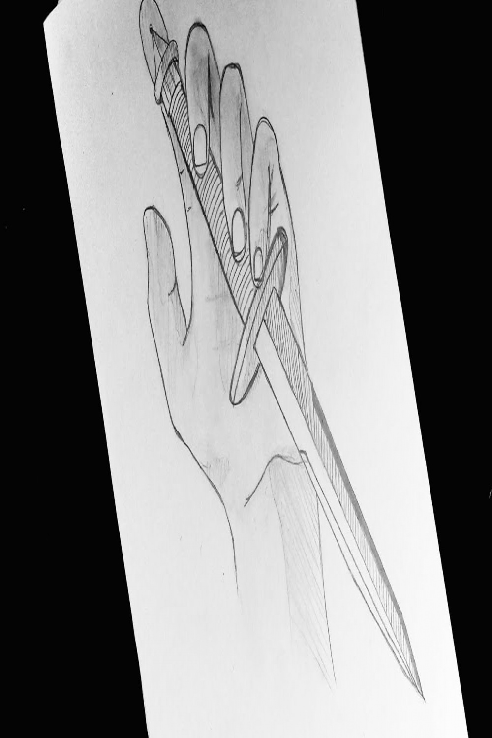 How To Draw A Hand Holding A Knife  Easy Hand Drawing