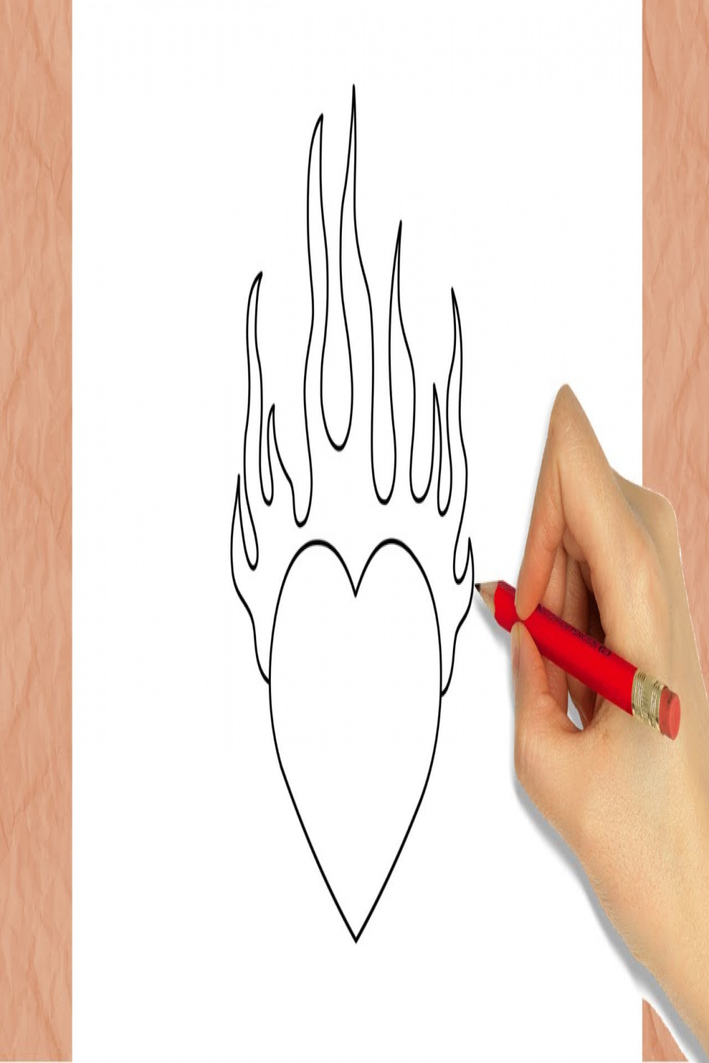 How to Draw a HEART ON FIRE