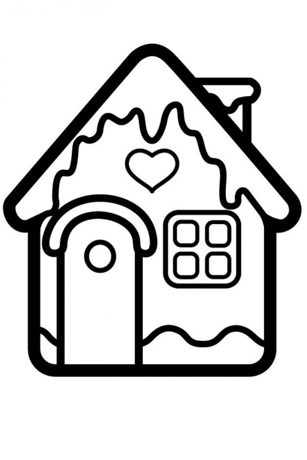 How to Draw a House for Christmas - Christmas House Coloring Page