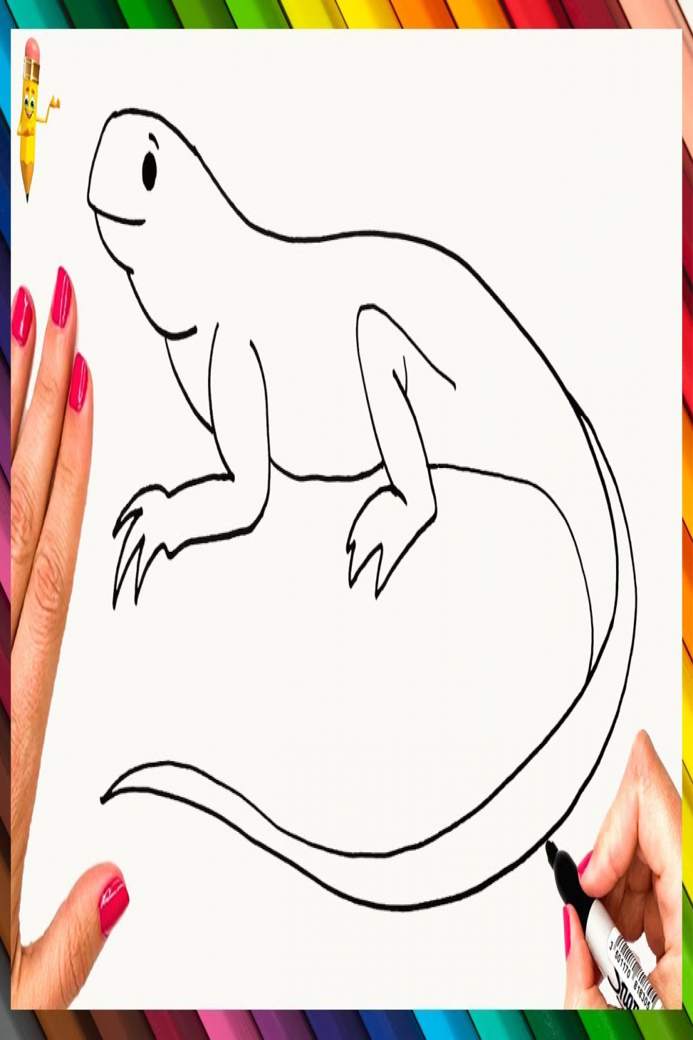 How To Draw A Lizard Step By Step 🦎 Lizard Drawing Easy