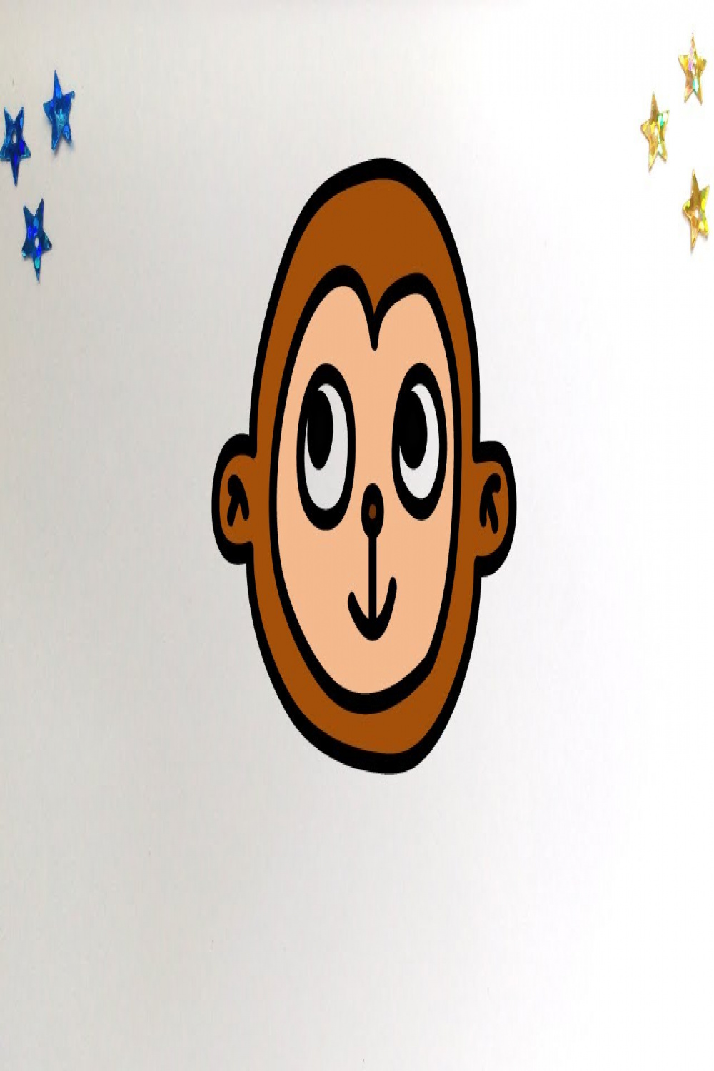 How to draw a MONKEY face - Easy Drawing Tutorial for Kids Toddlers  Preschoolers