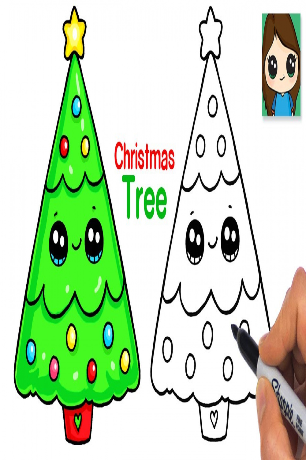 How to Draw a SUPER EASY Christmas Tree 🎄