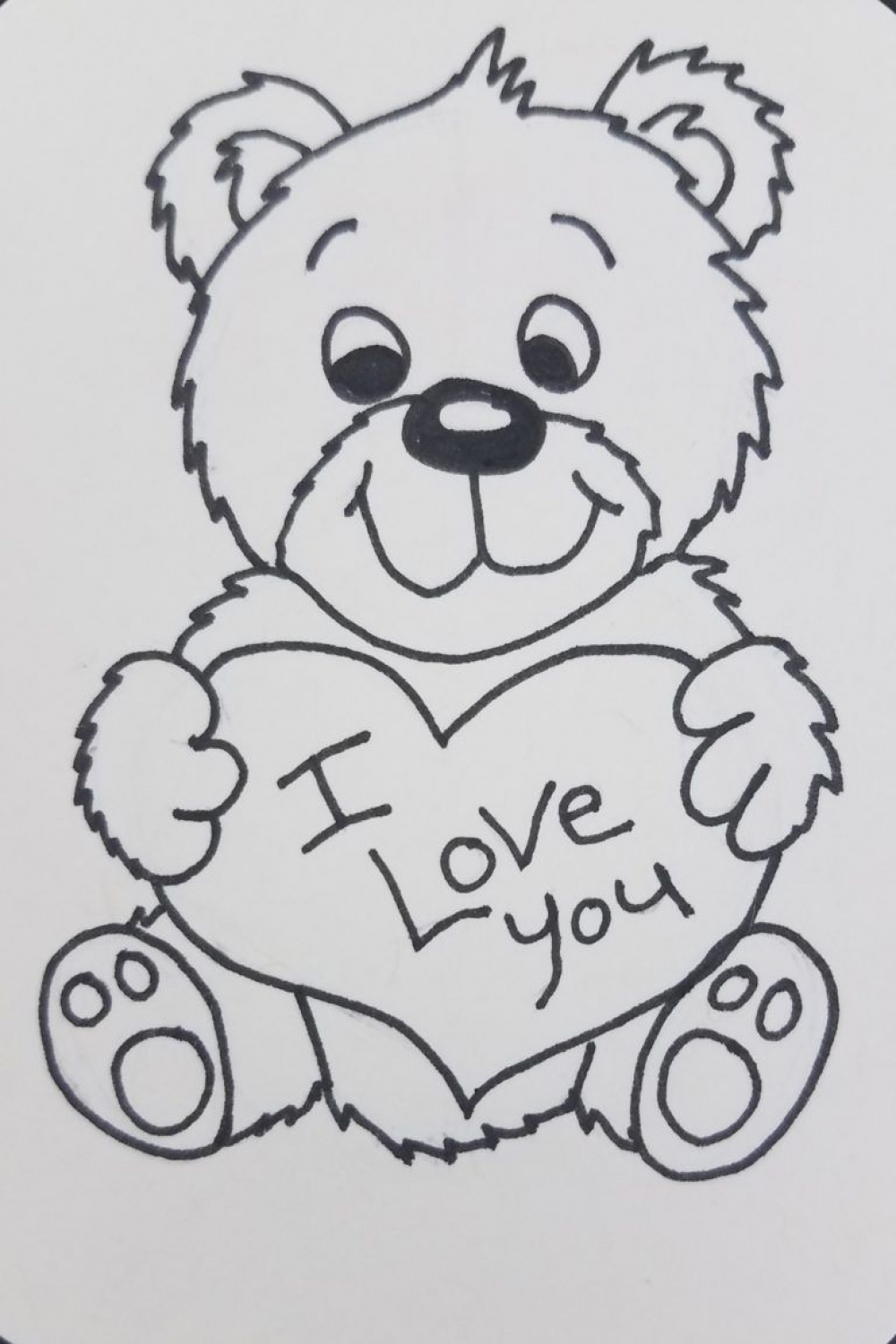 How to Draw a Teddy Bear with a Heart  Easy Step by Step - Art by