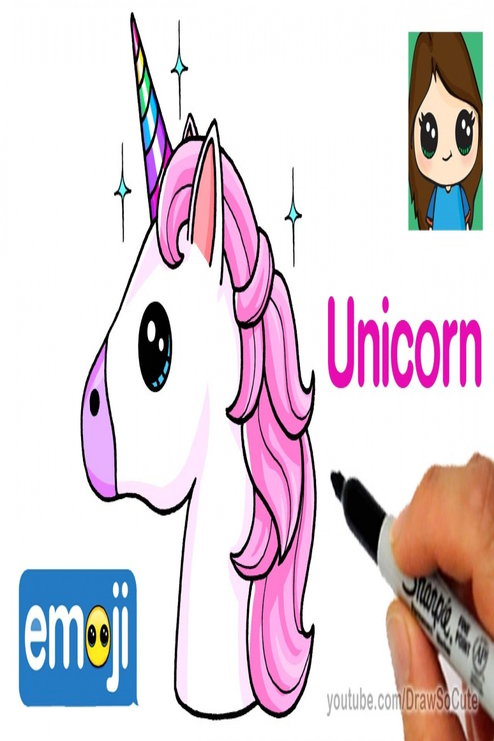 How to Draw a Unicorn Emoji Easy