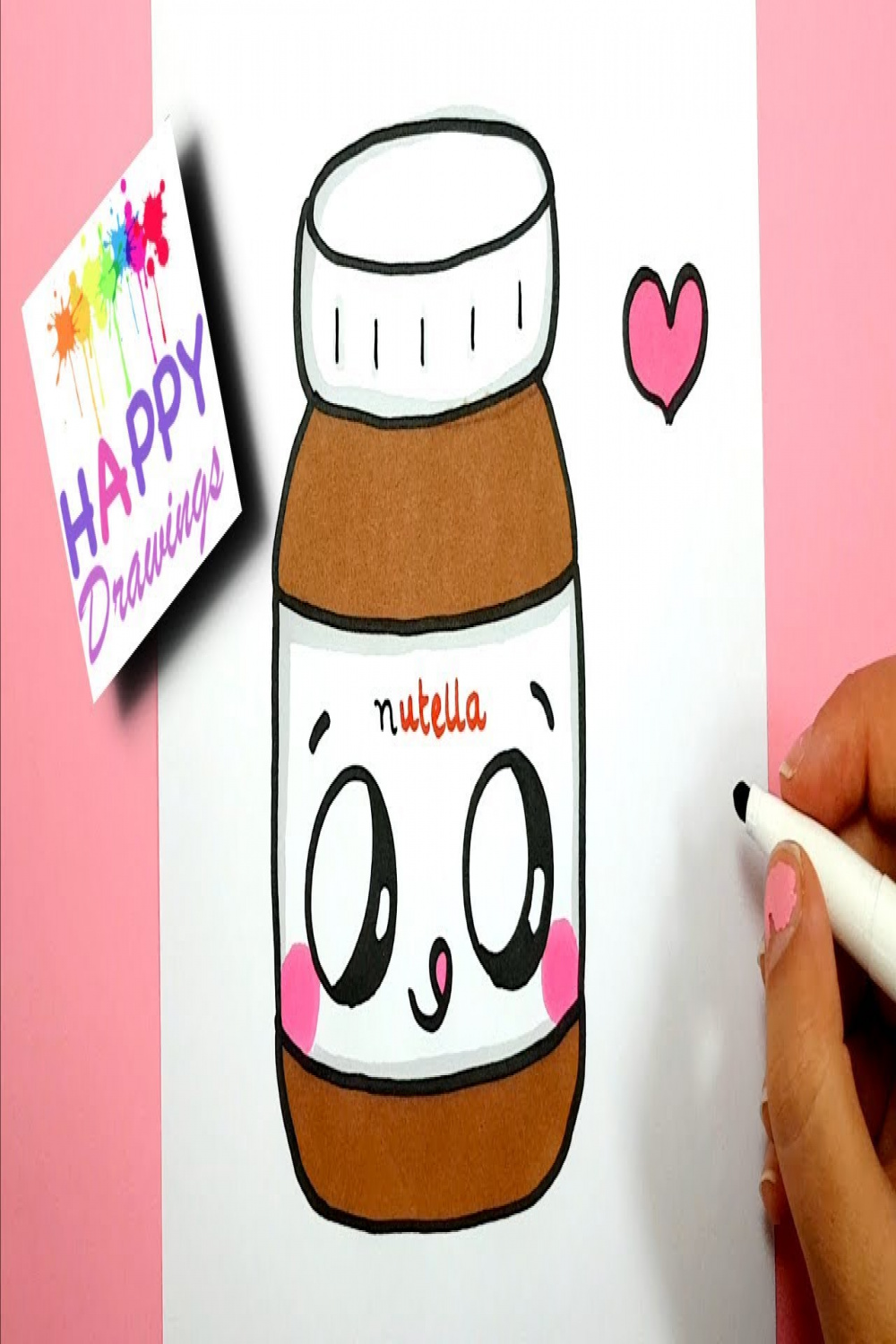 How To Draw Cute Kawaii Nutella Jar step by step - EASY