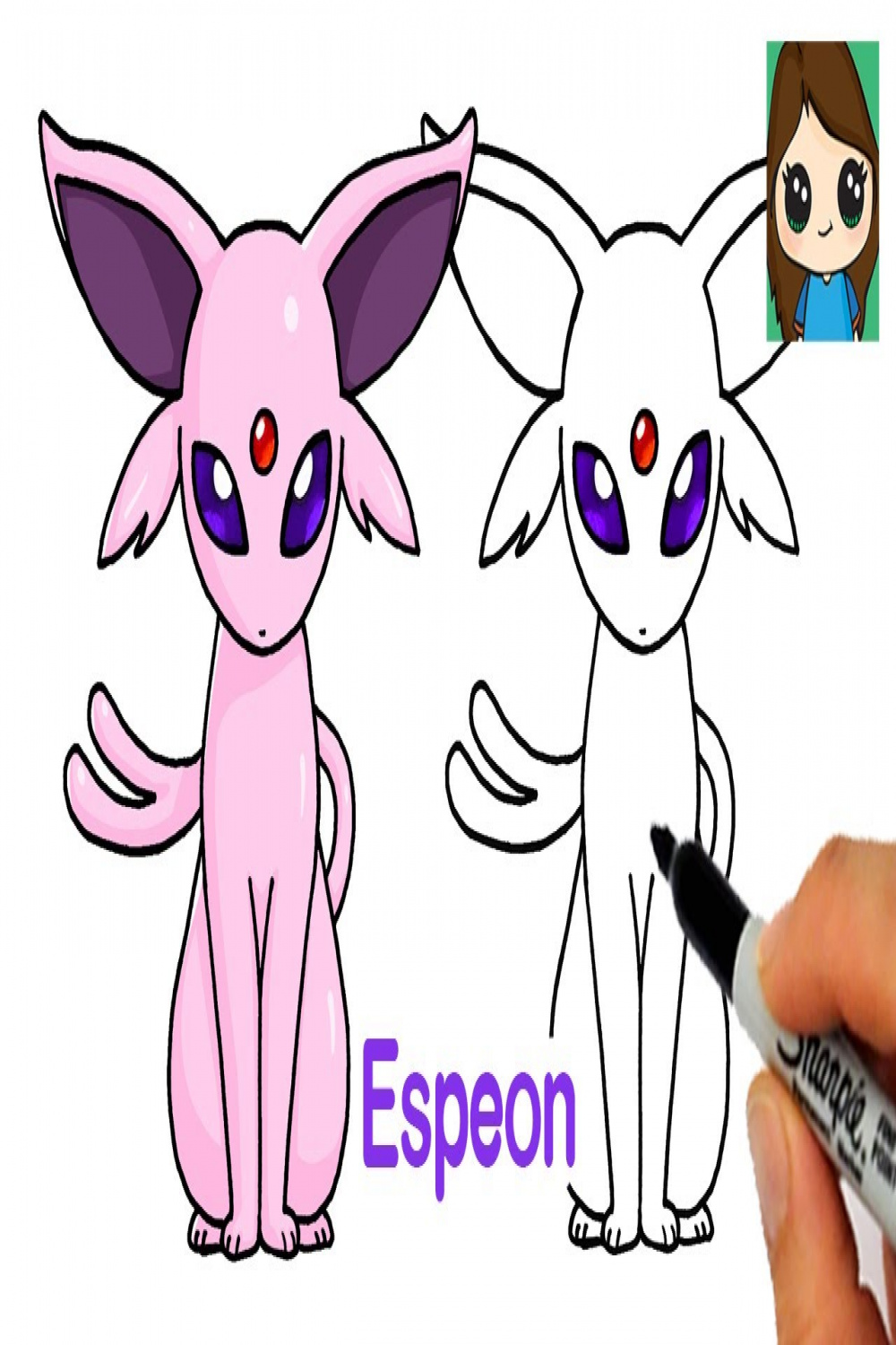 How to Draw Espeon Easy  Pokemon