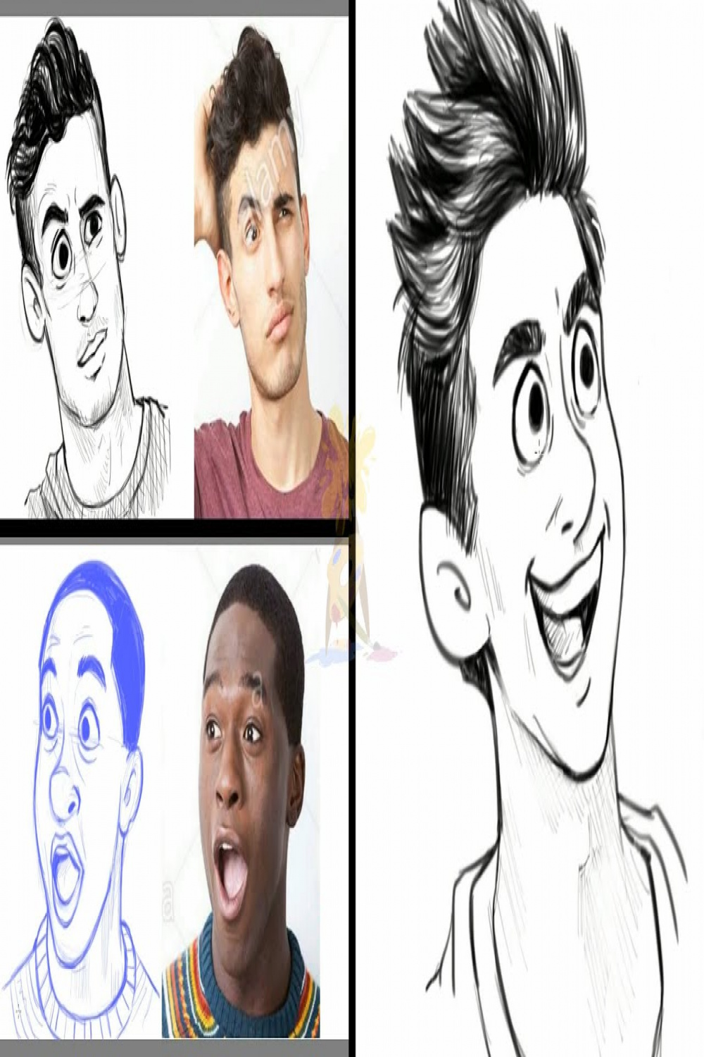 How to Draw from References  cartoon portrait  drawing from images