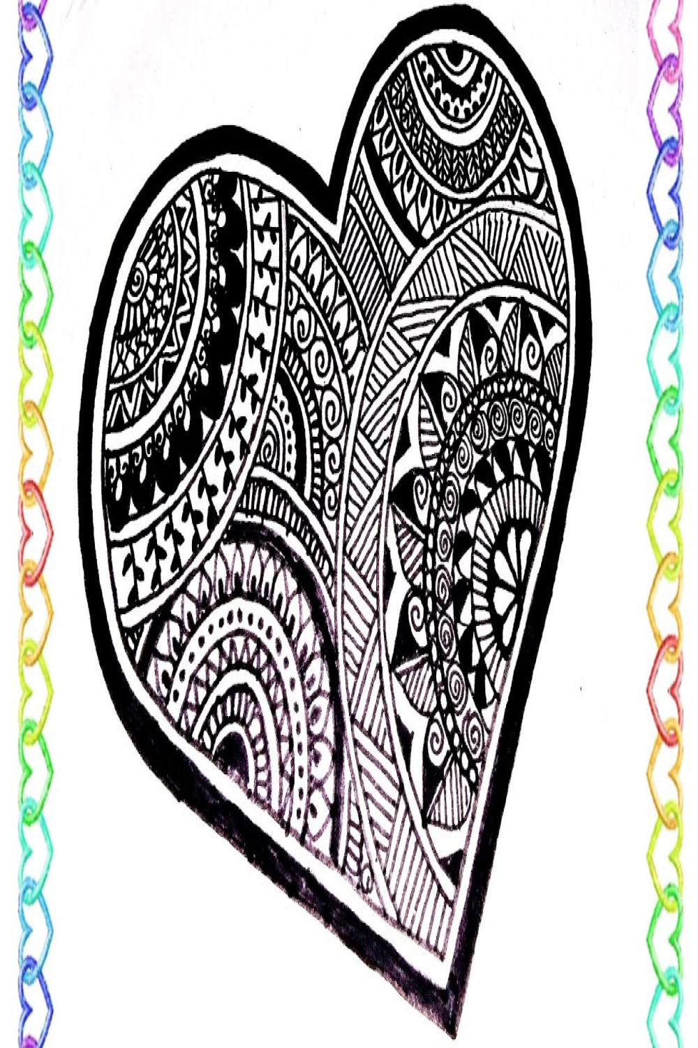 How to draw Heart Shape Mandala Art  Doodle Art  Zentangle Art tutorial  for beginners Esay Design