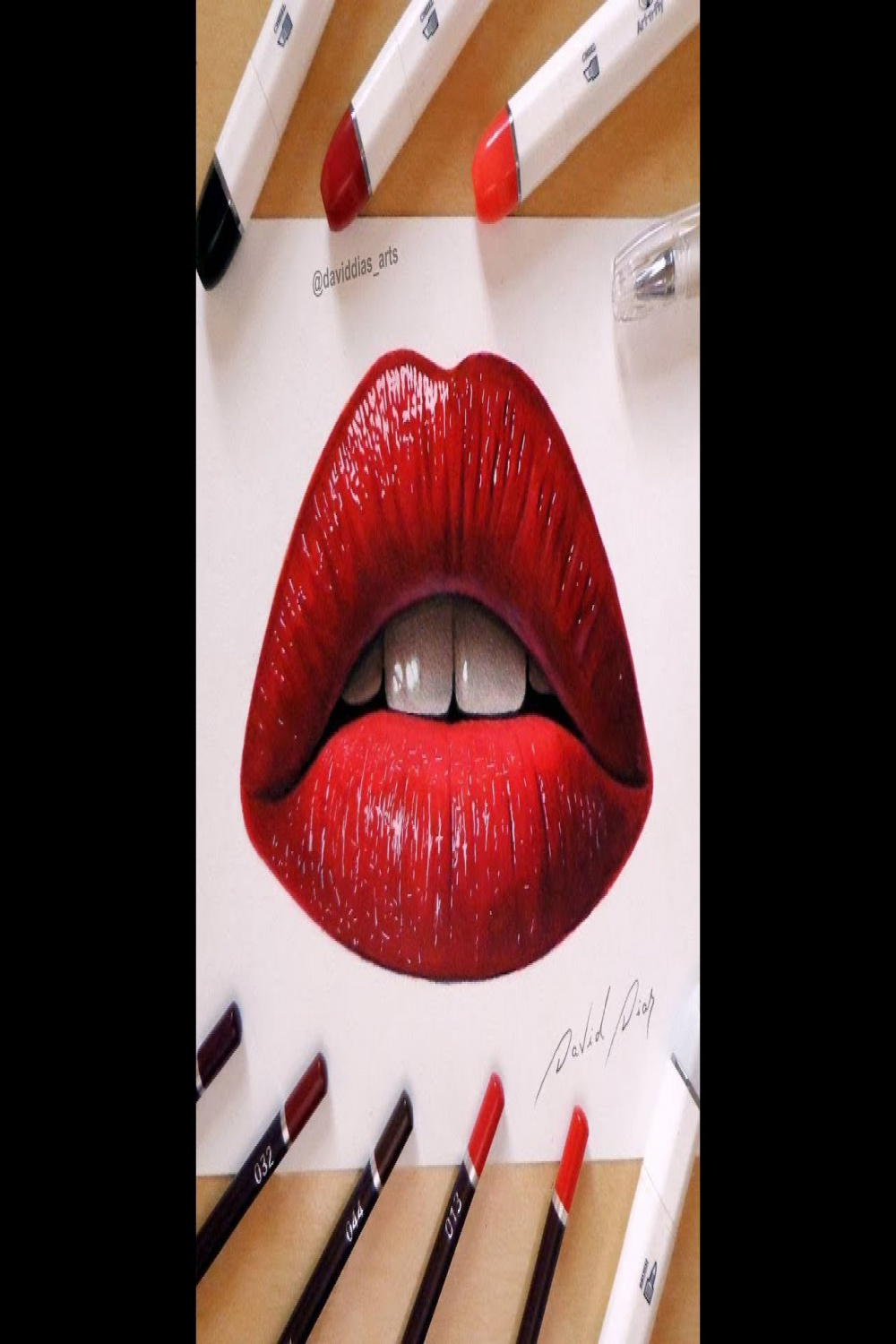 How to draw lips tutorial with Art-n-Fly alcohol markers and pencils