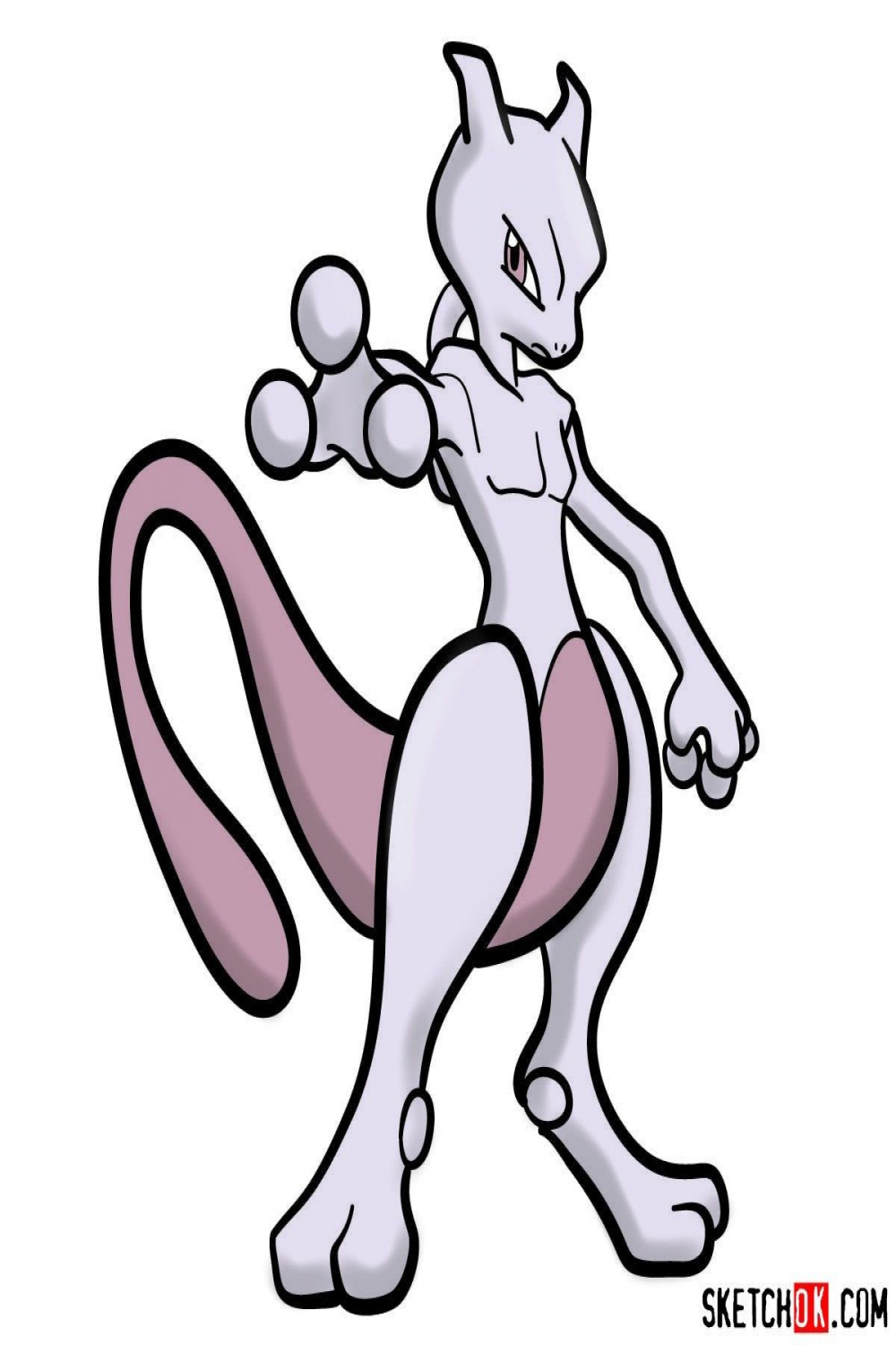 How to draw Mewtwo  Pokemon  Pokemon mewtwo, Pokemon drawings