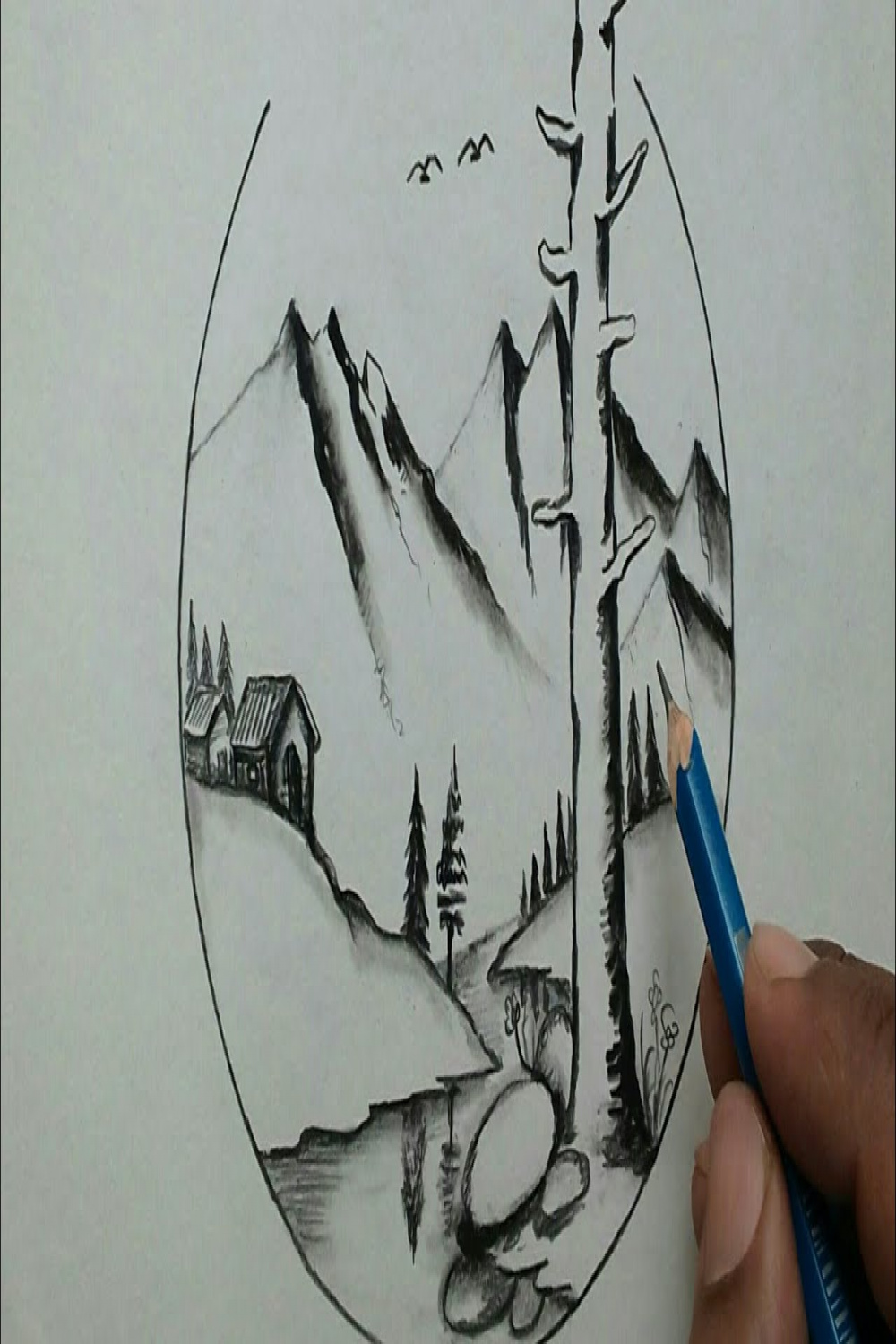 How to draw nature scenery drawing / beautiful scenery / daily challenge /