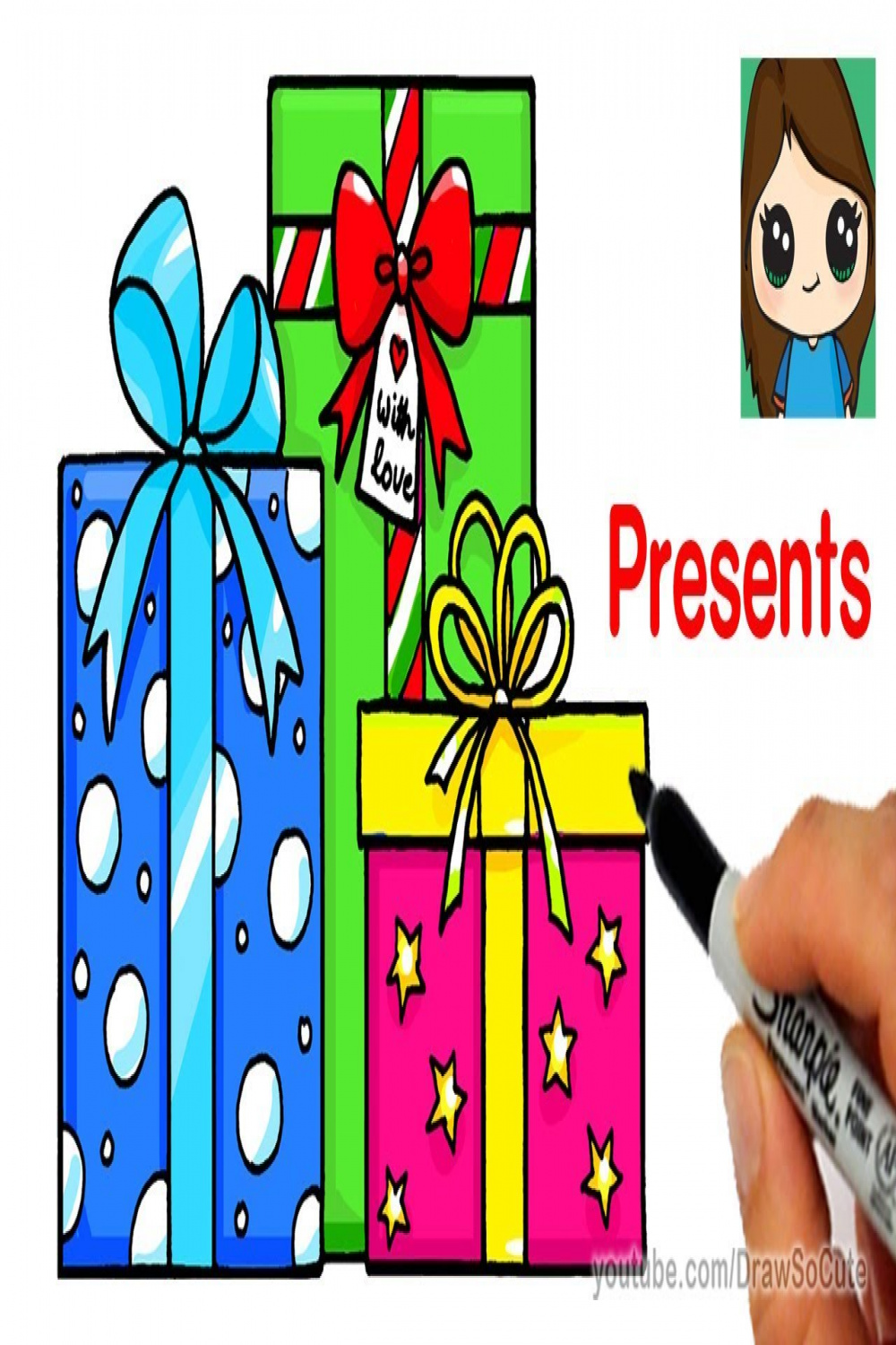 How to Draw Presents Easy  Christmas Gifts