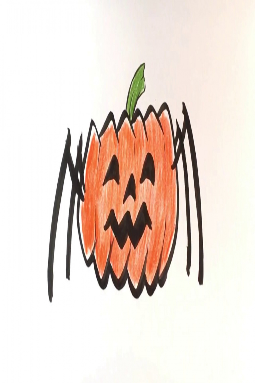 How to Draw Pumpkin Spider - Cute - Halloween Drawings