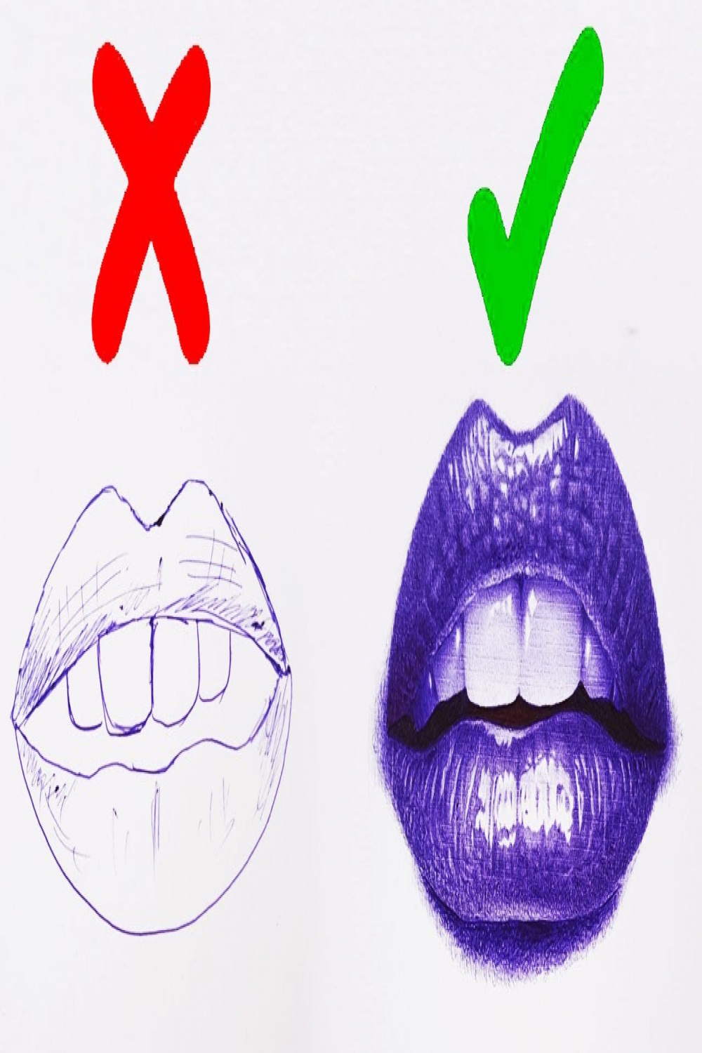 How To Draw Realistic LIPS With Pen(Easy Step By Step Tutorial)_(Draw Like  A PRO)__(Ebuka Pen)