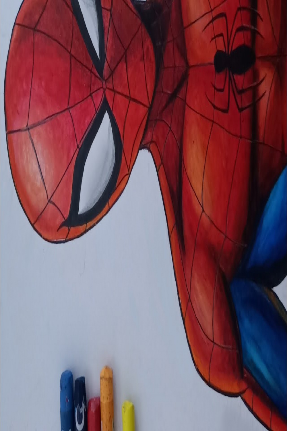 How To Draw Spiderman with oil Pastel colour Step by step easy tutorial