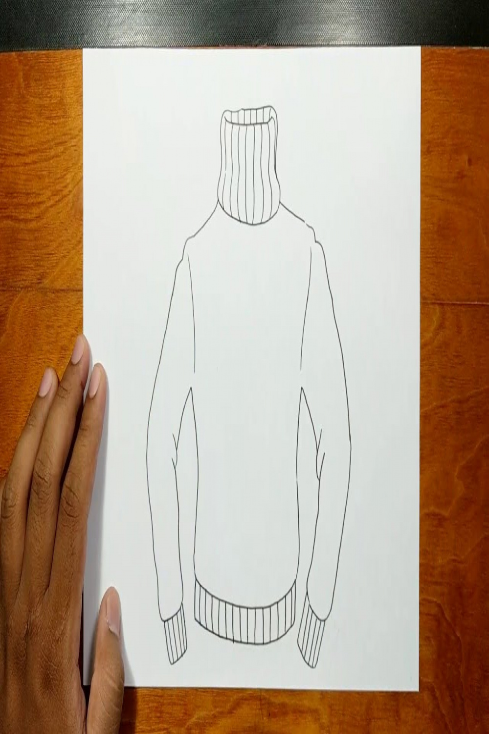 How to draw TURTLENECKS SWEATER step by step