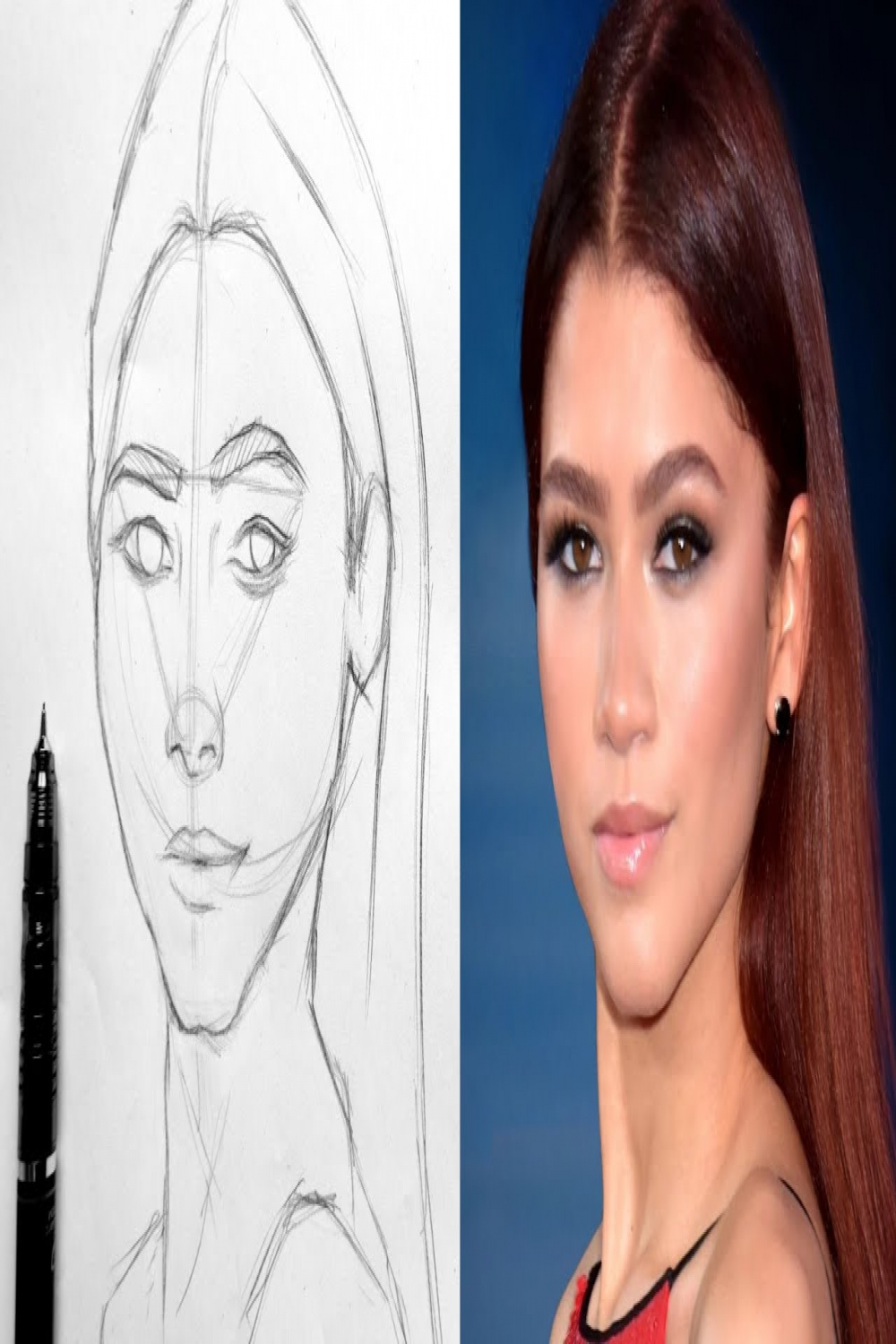 How to Draw Zendaya  Drawing of photo For Beginners