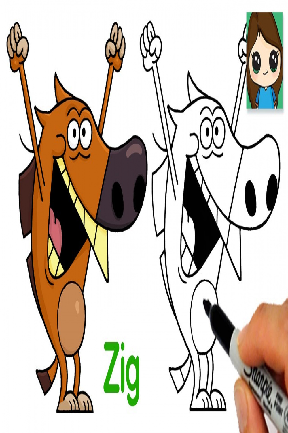 How to Draw Zig the Hyena  Zig & Sharko