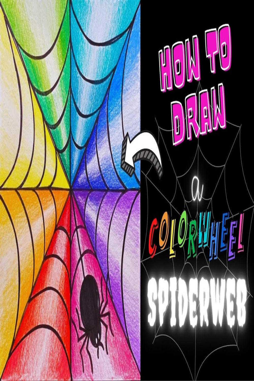 How to make a fun and easy color wheel Spiderweb.