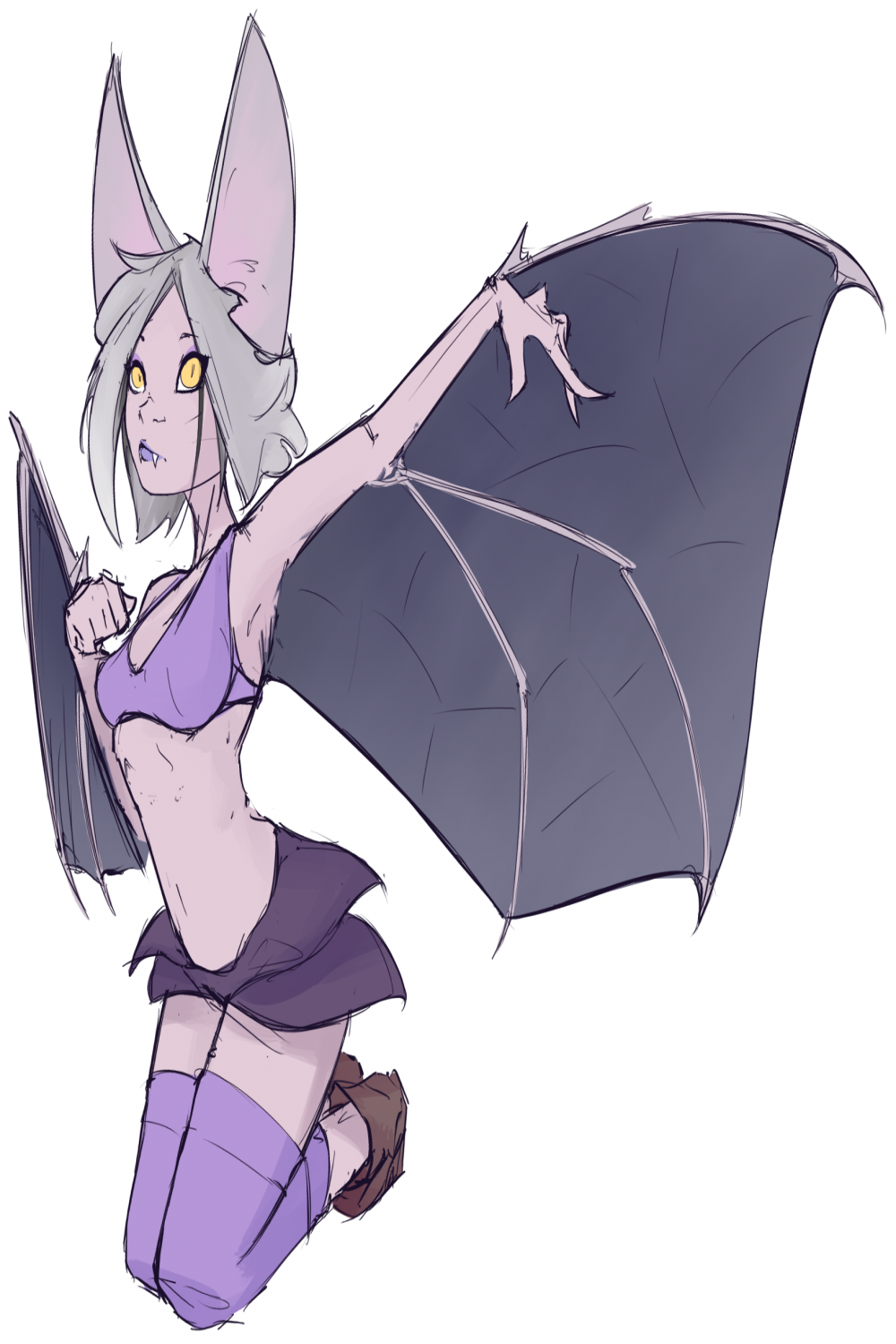 I drew a bat girl : r/MoeMorphism