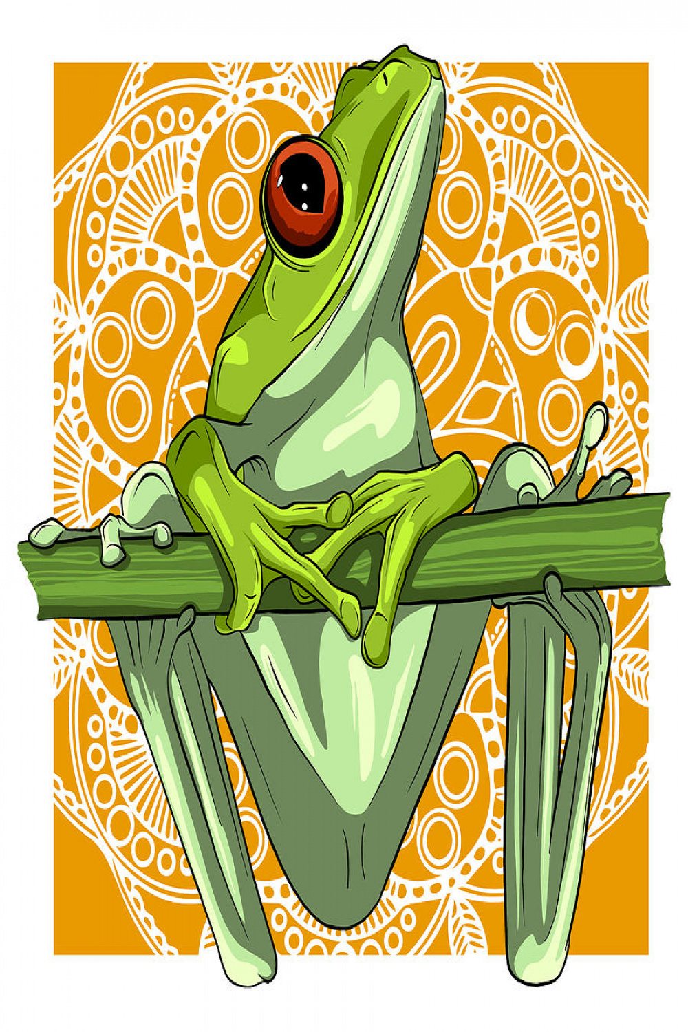 illustration a cartoon Green Frog drawing vector # by Dean Zangirolami