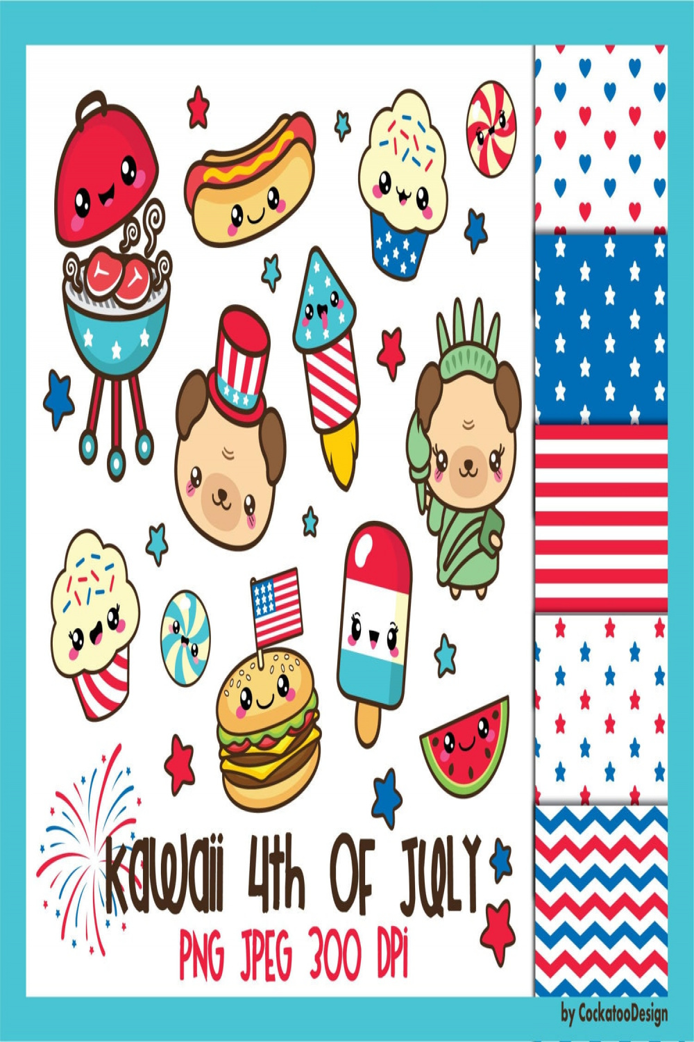 . Juli Clipart, . Juli-Clip-Art, Kawaii-Clip-Art, patriotische Clipart,  Kawaii Clipart,