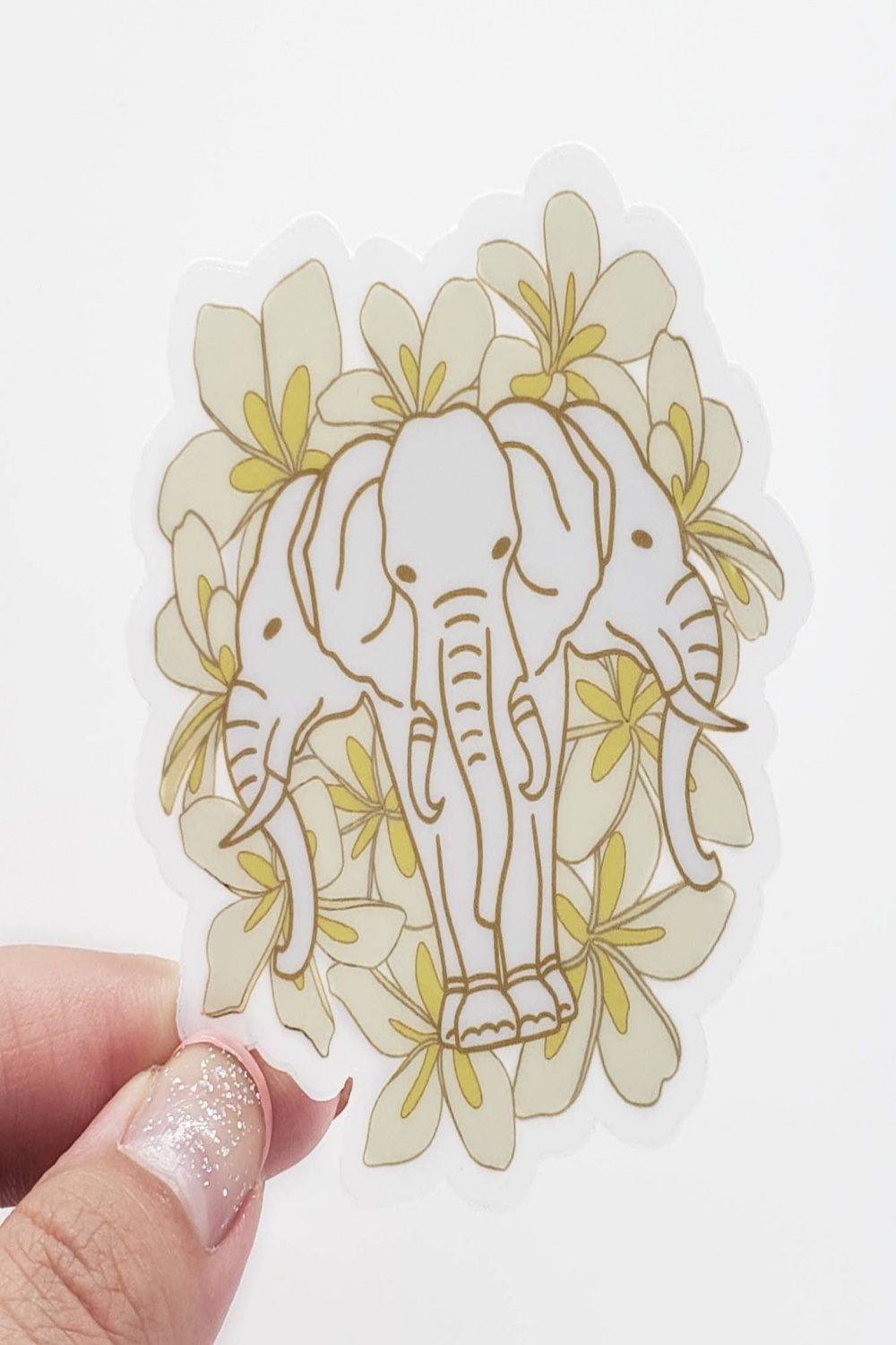 Lao Three Headed Elephant W/ Plumerias Sticker - Etsy