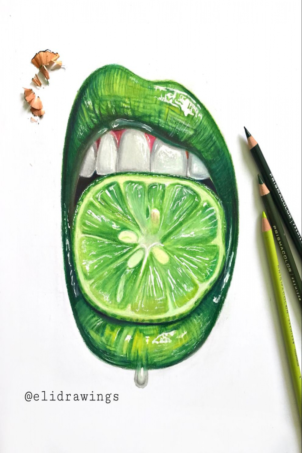 Lemon Lips drawing by @elidrawings #lemonlips  Lips drawing