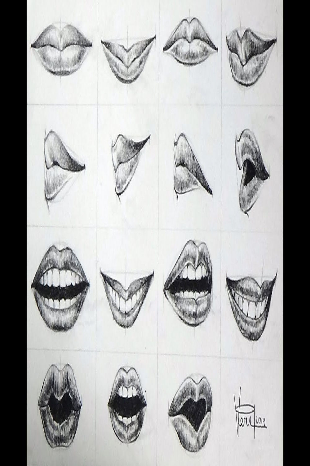 Lips Expression Drawing