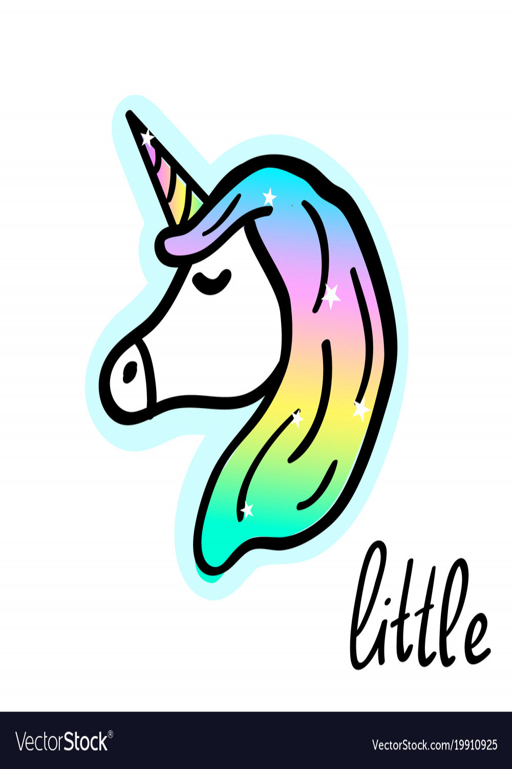 Little unicorn cartoon drawing Royalty Free Vector Image