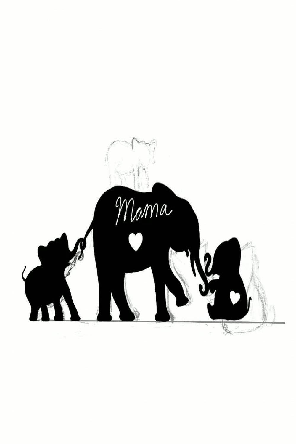 MAMA ELEPHANT and  babies svg, png, dxf, eps