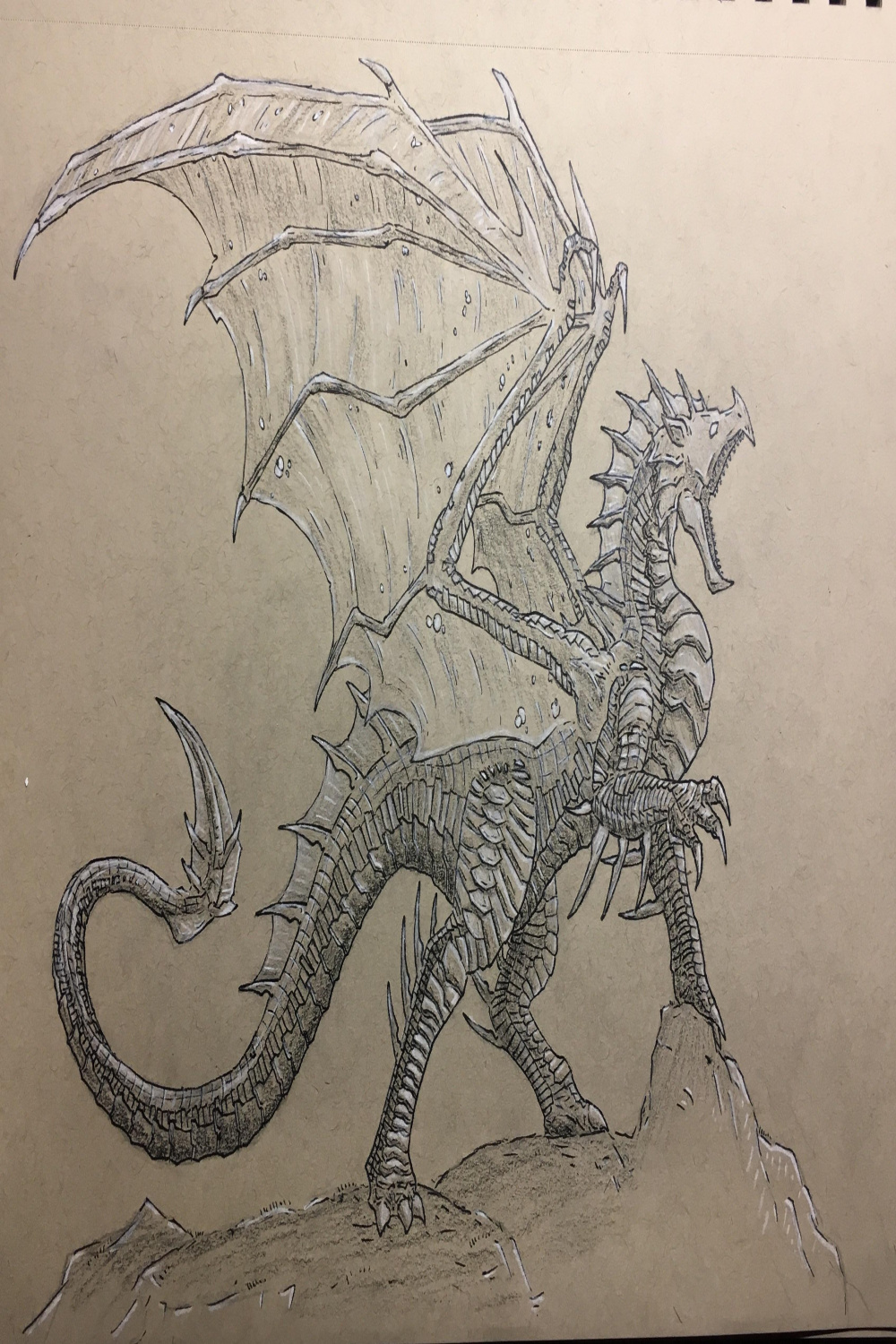 Mid-tone paper dragon, please critique, especially shading and