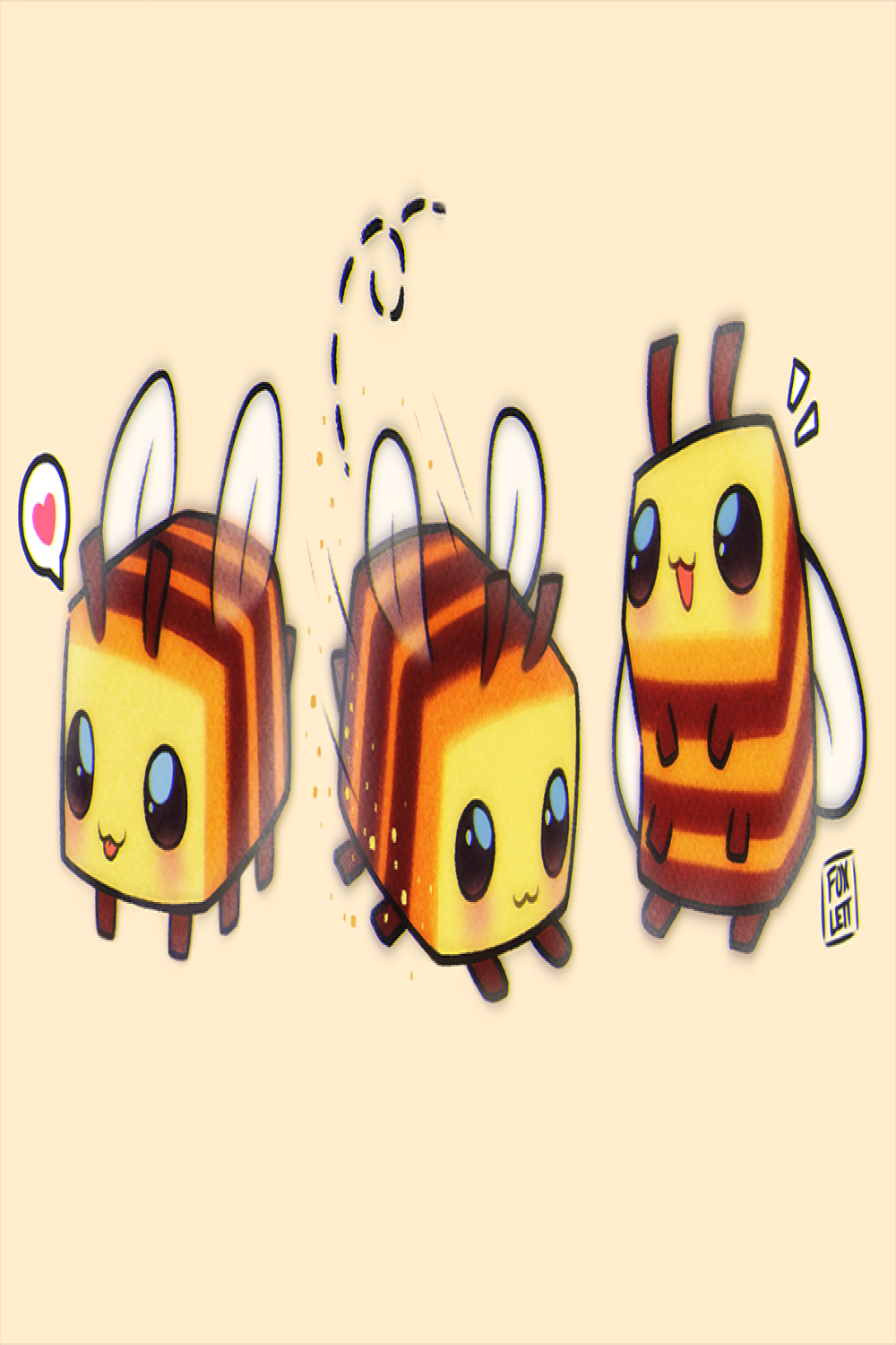 MINECRAFT BEES by foxlett on DeviantArt in   Bee drawing