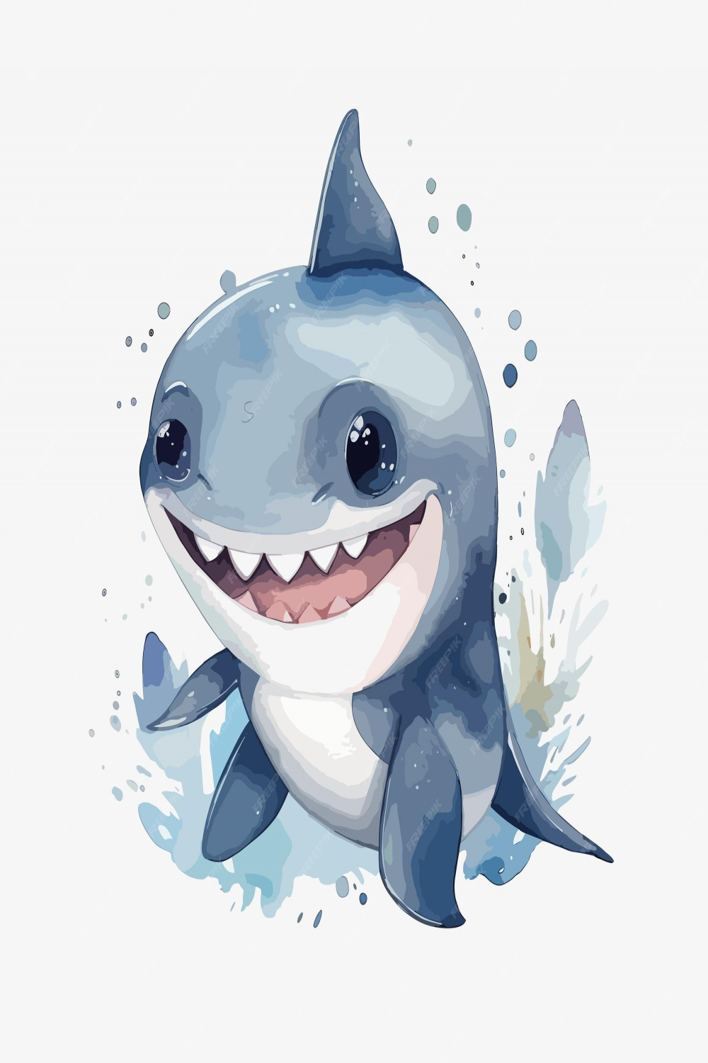 Premium Vector  A cartoon shark with a big smile on his face.