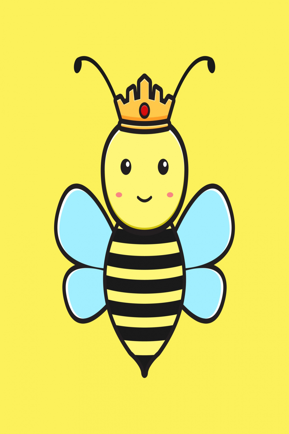 Queen bee mascot cartoon icon vector illustration  Vector