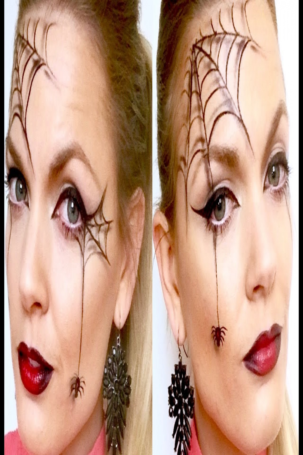 Quick and easy spider web halloween makeup