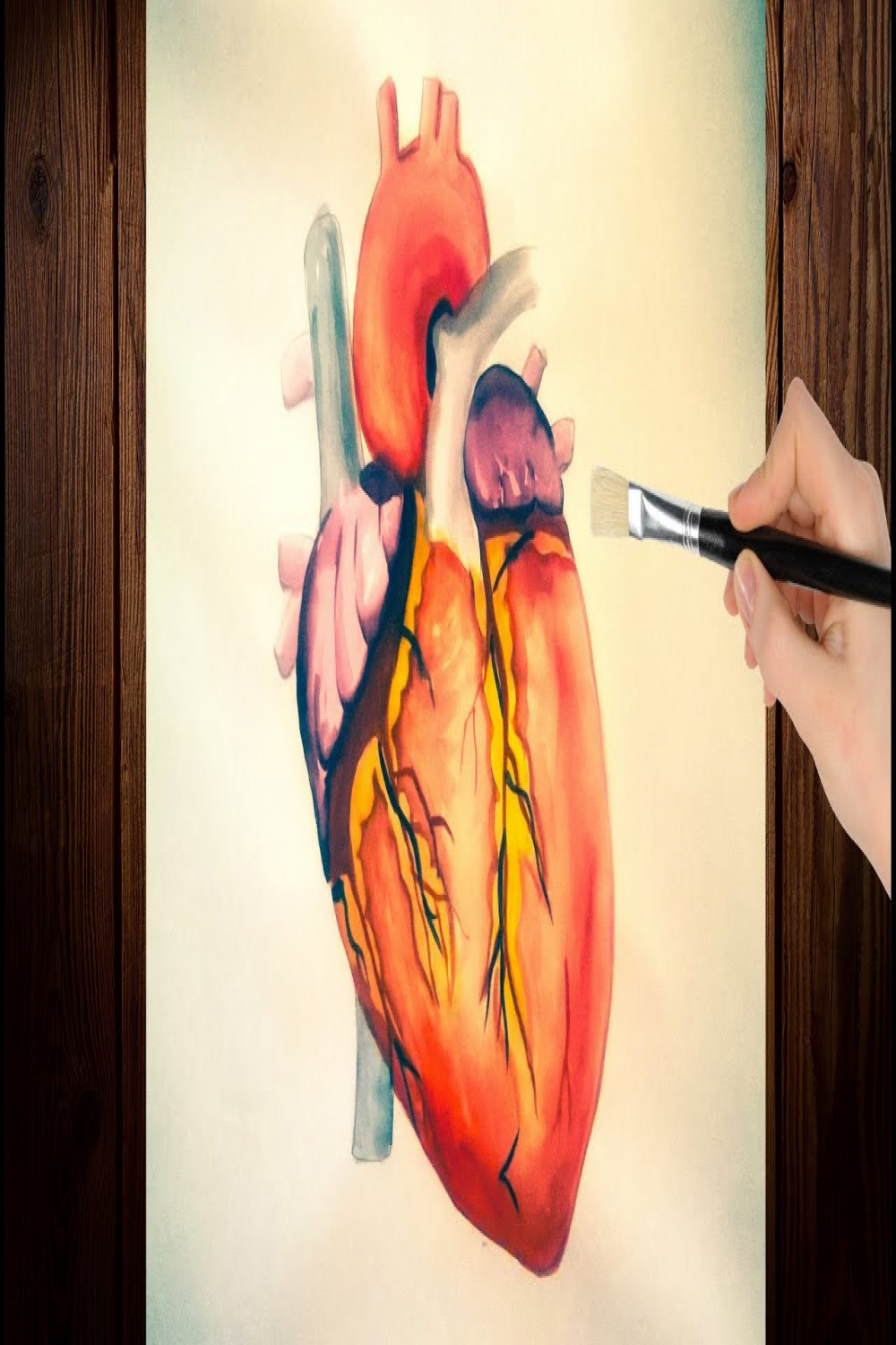 Real heart Watercolor Painting.