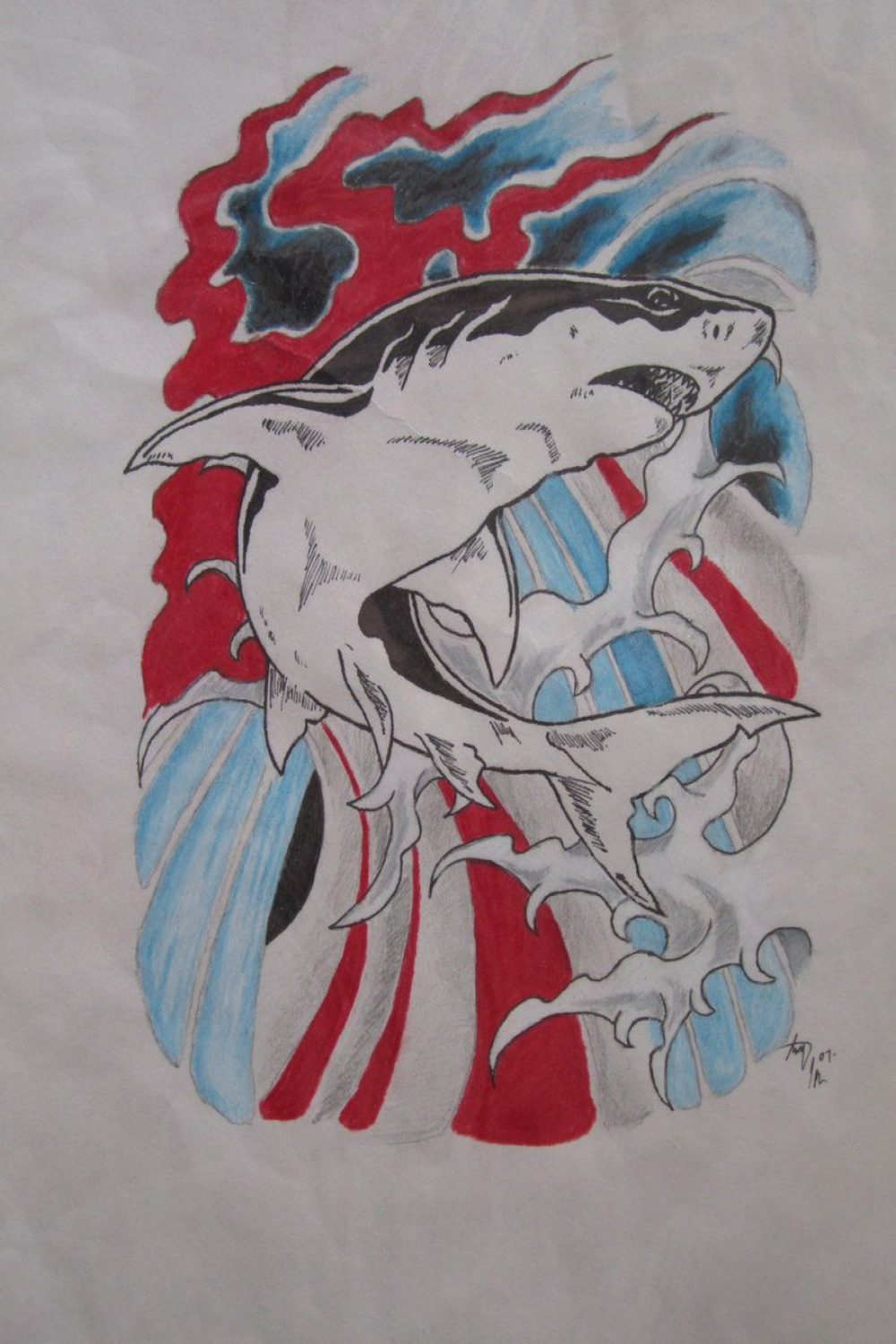 Shark art, Japanese art samurai, Shark tattoos