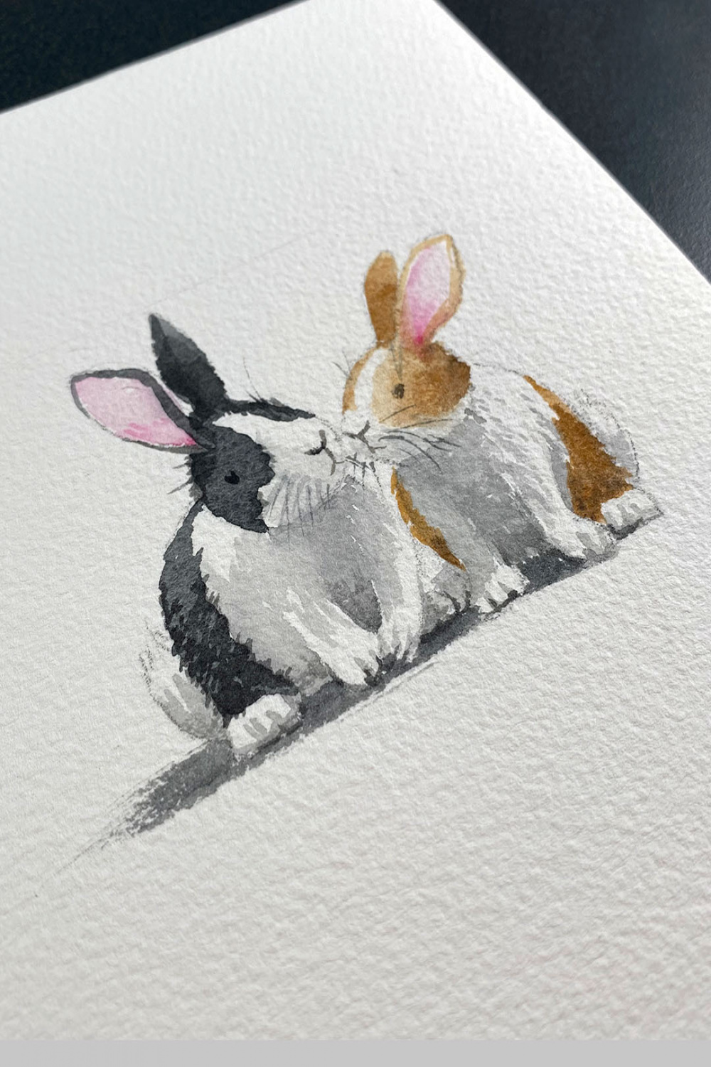 Sketch and watercolor a pair of rabbits  Sandy Allnock