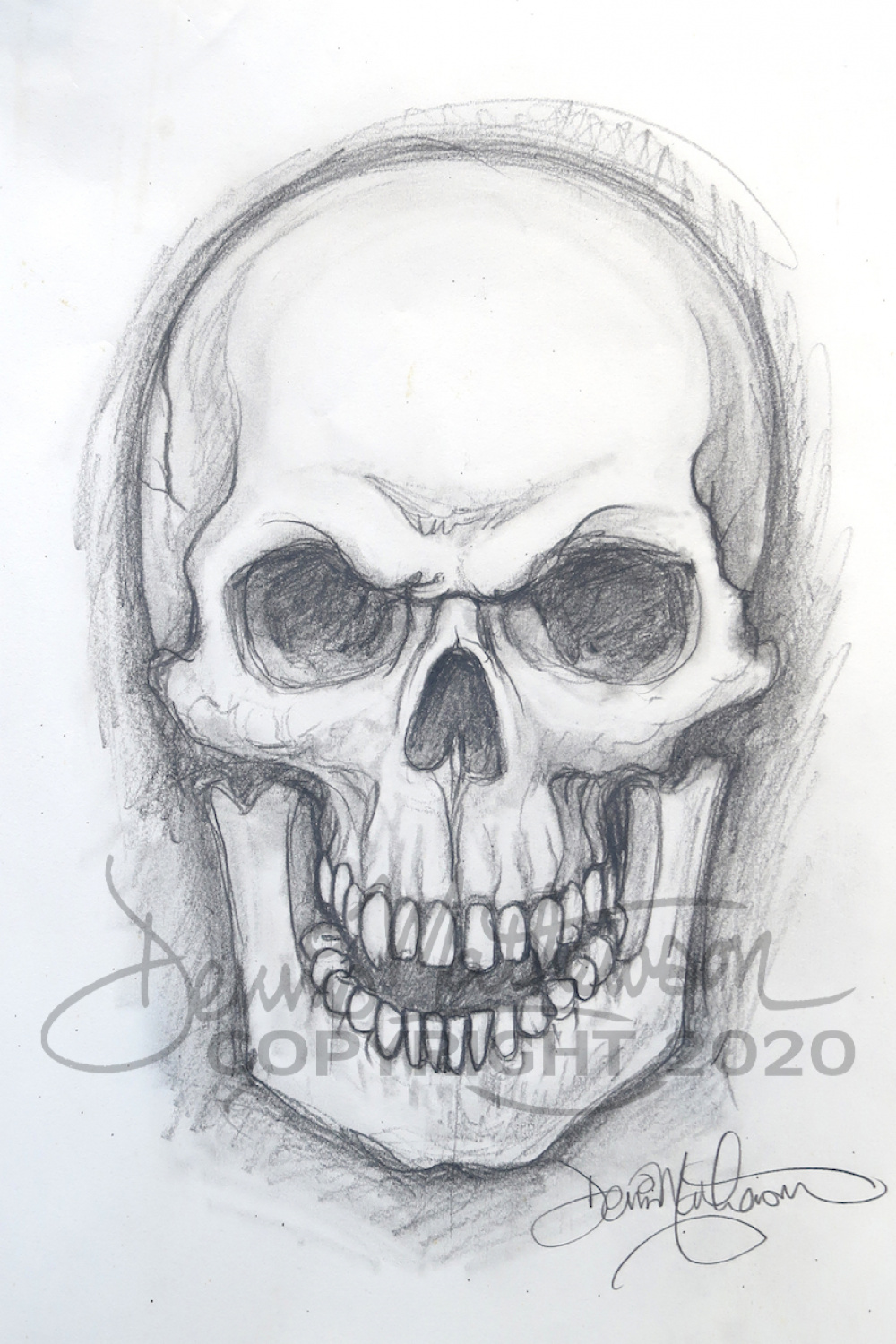 Skull "x" original pencil drawing