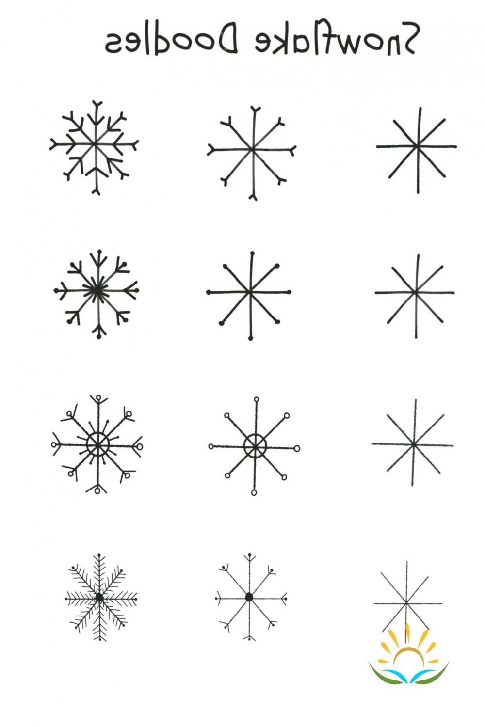 Snowflake Doodles  Snowflakes drawing, Easy christmas drawings