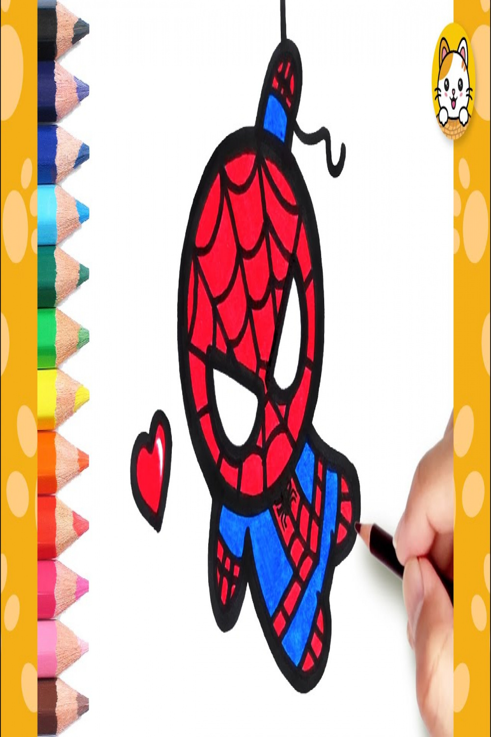 Spiderman Drawing Easy  How to Draw Cartoon Spiderman  Easy Step by Step  Tutorial For Kids