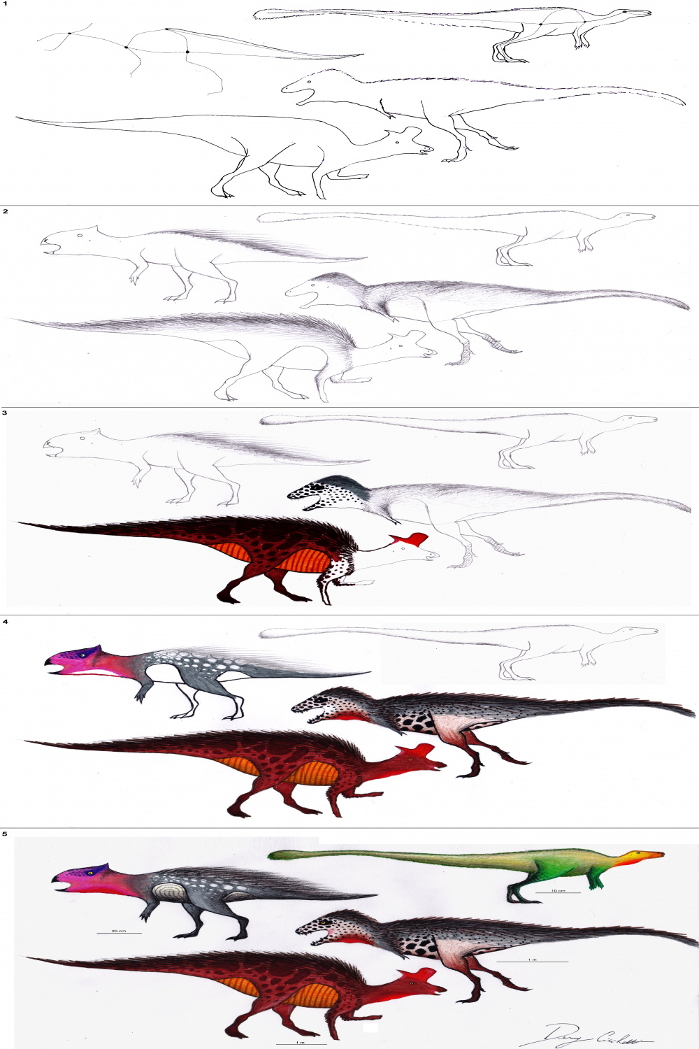 Step by step tutorial: HOW TO DRAW  DINOSAURS by Dennonyx on