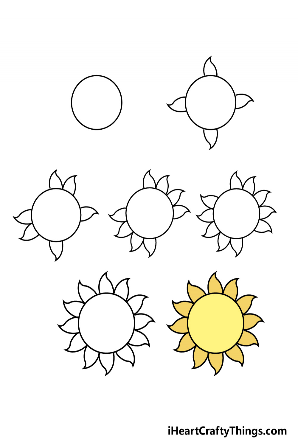 Sun Drawing - How To Draw The Sun Step By Step