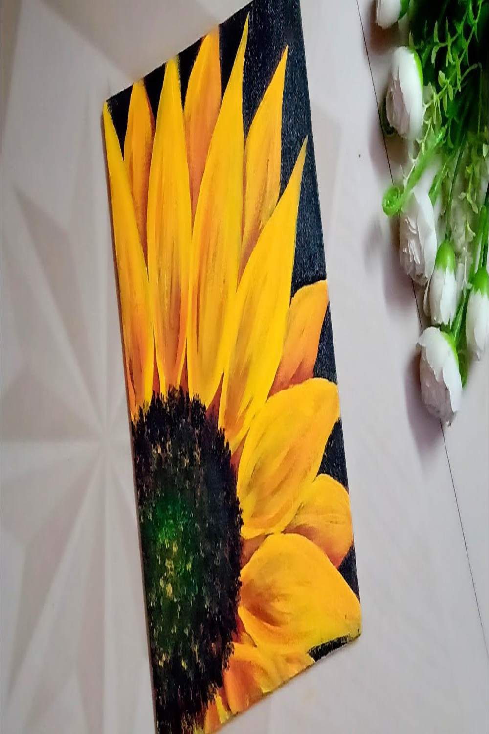 Sunflower Drawing by Acrylic Colour Acrylic Colour Sunflower Drawing   Sunflower Kaise Banate Hain