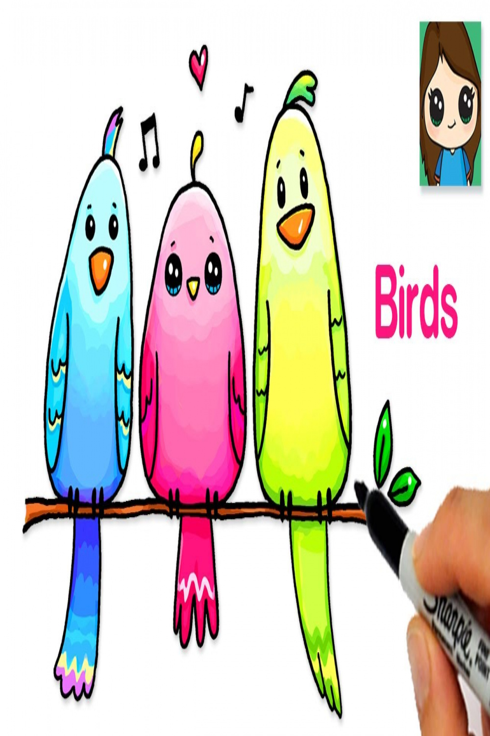 SUPER EASY How to Draw Birds Cute