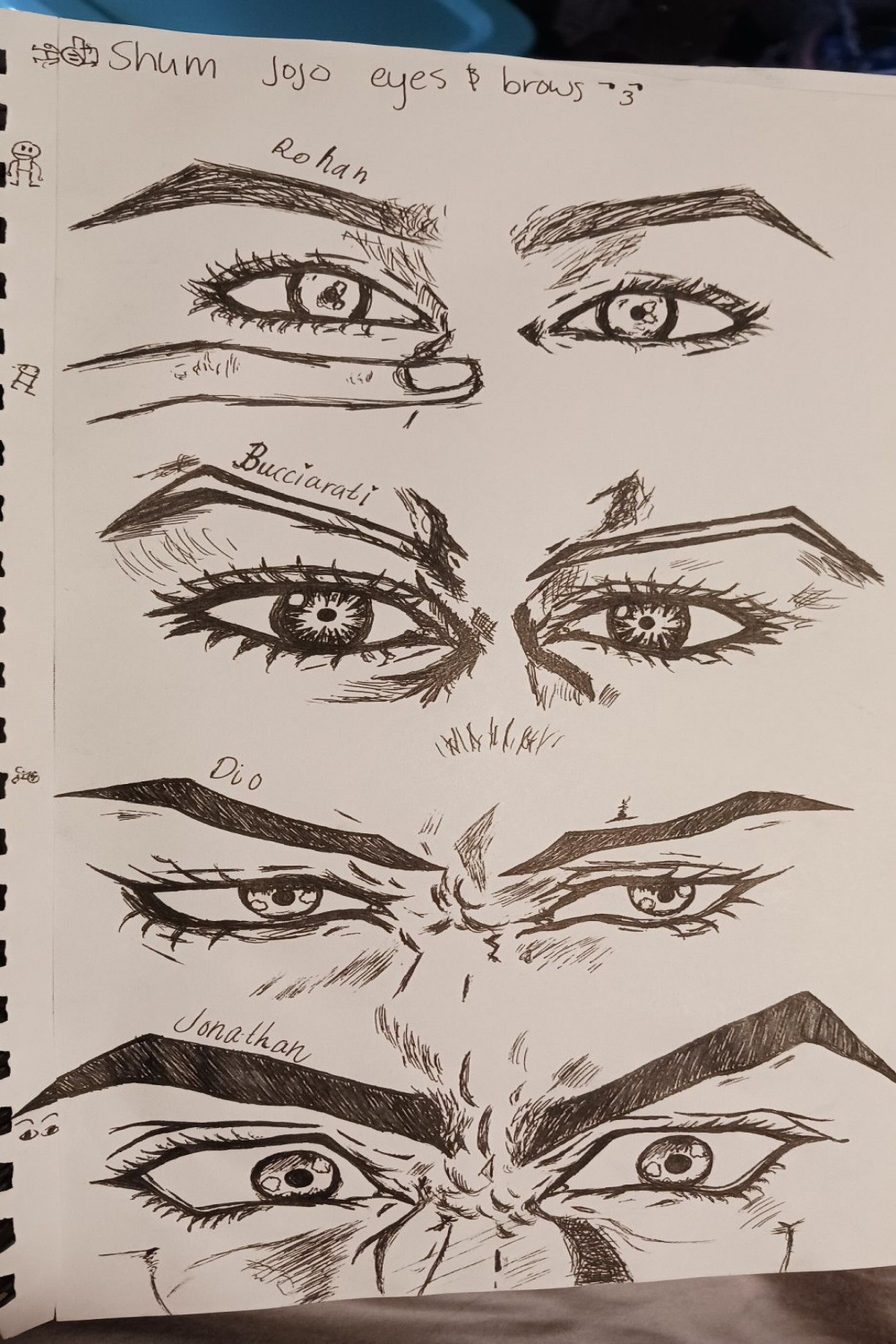 the jojo eyes  Pen sketch, Drawings, Sketches